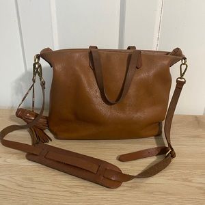 Madewell Zip Top Carryall Tote Bag Large w/ Strap